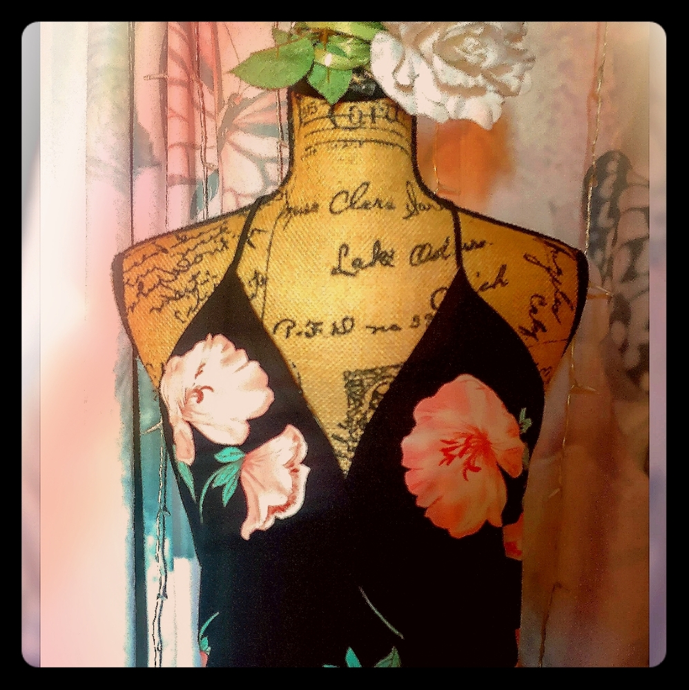 Lush Black Floral Print Jumpsuit EXCELLENT COND!